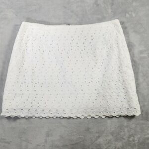 Lilly Pulitzer Tate Eyelet Skirt Mini Size 4 White Beachy Resortwear Zip Summer‎